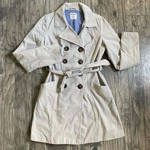 Old Navy Khaki Double Breasted Trench Coat MED